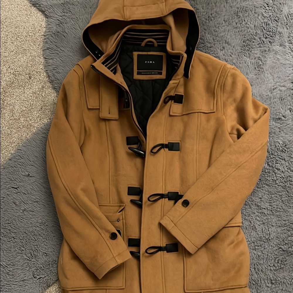 Zara Tan Hooded Men's Coat